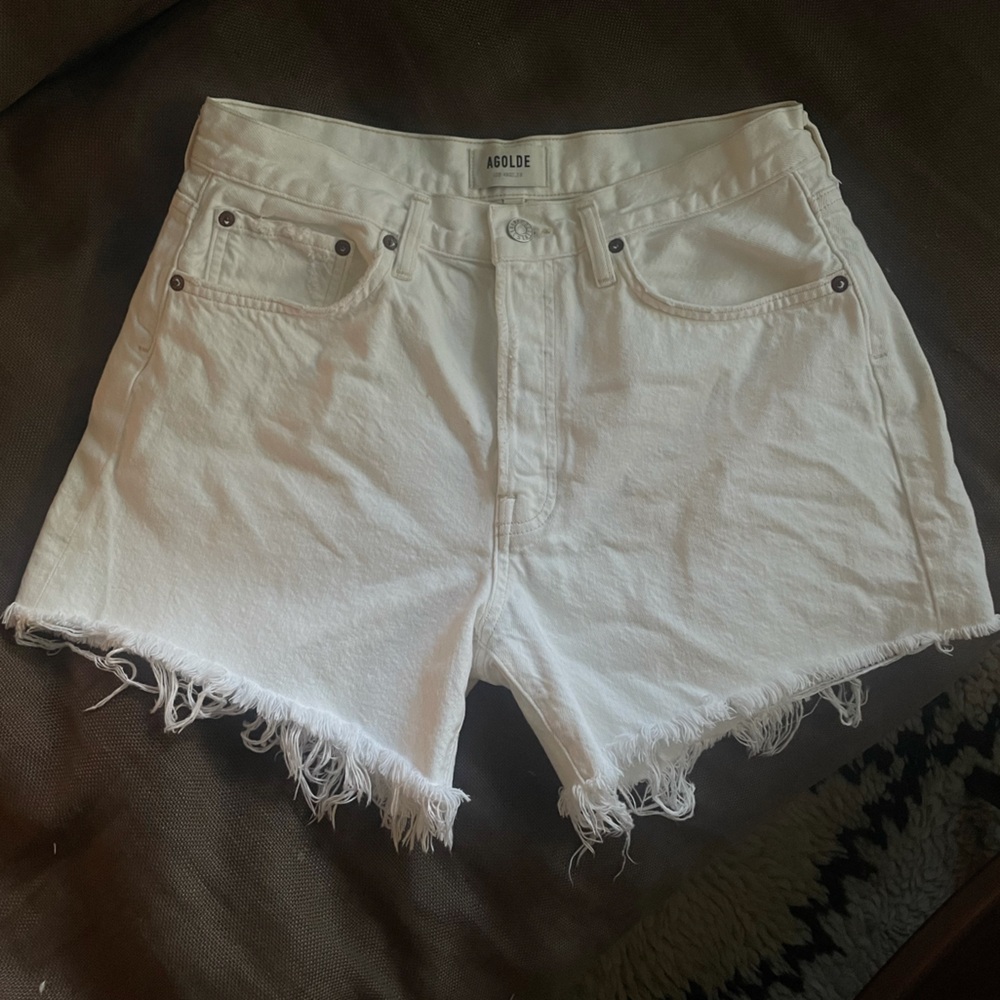 AGOLDE White Parker shorts